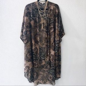 Daniel Rainn • Lace print chiffon kimono
